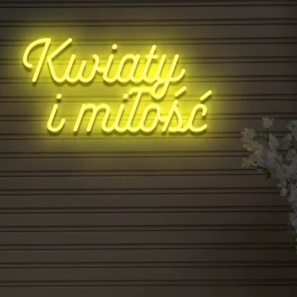 Napis LED Kwiaty i miłość