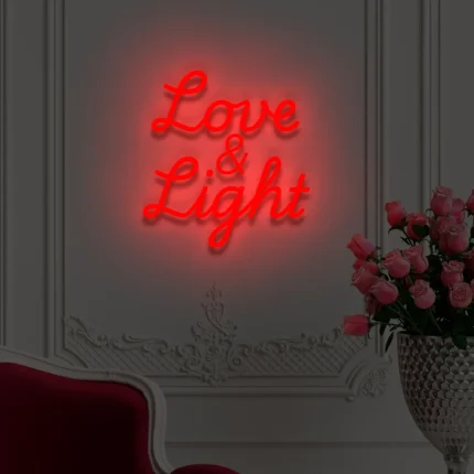 Neonowy napis Love & Light