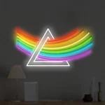 Neon Tęczowy Trójkąt LED