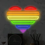 Neon LED Tęczowe Serce